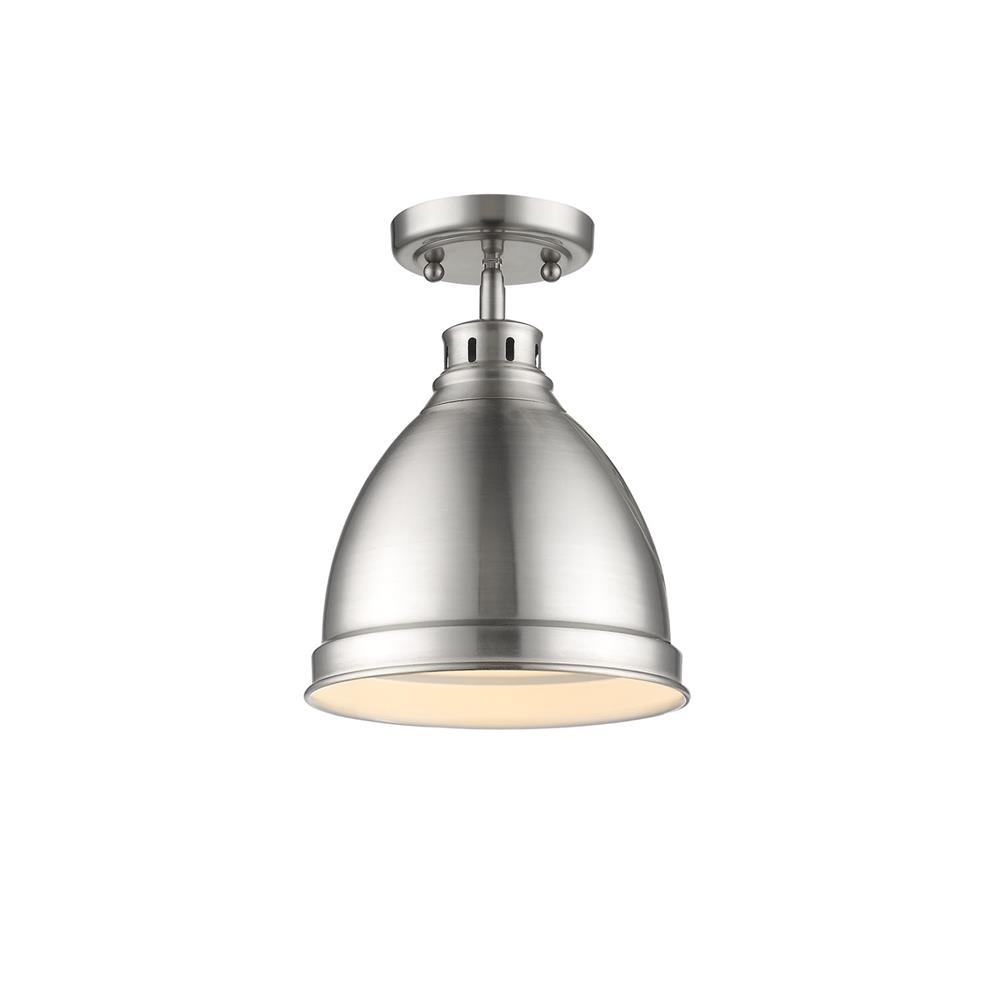 Golden Lighting 3602-FM PW-PW Duncan PW Flush Mount in the Pewter finish with Pewter
